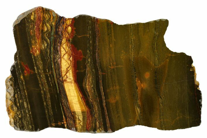 Polished Packsaddle Tiger Eye Slab - Western Australia #163124